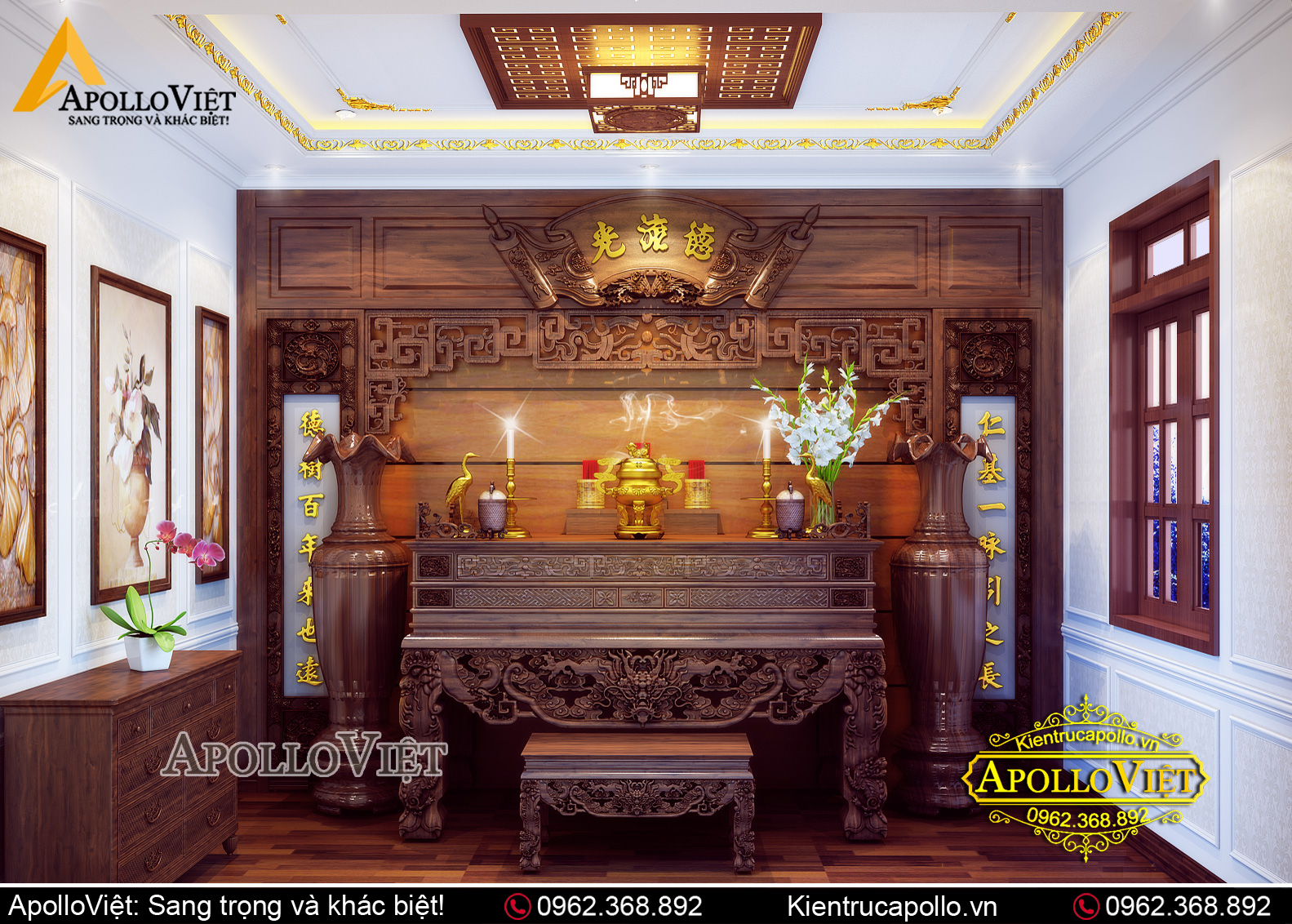 Mách bạn: Cách thiết kế phòng thờ tổ tiên hợp phong thủy